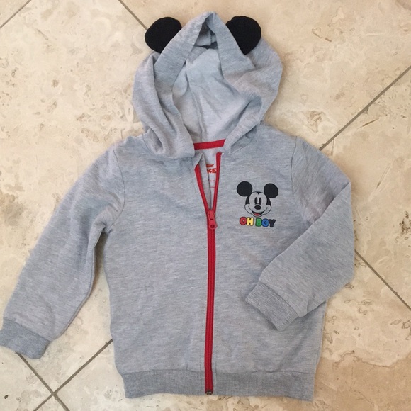 Lightweight gray Mickey Mouse hoodie 4T
